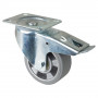 Roulette Manutention Avec blocage total Caoutchouc élastique gris - Ø125mm 220kg - Platine