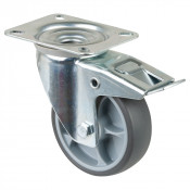 Roulette Manutention Avec blocage total Caoutchouc thermoplastique - Ø100mm 110kg