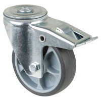 Roulette Manutention Avec blocage total Caoutchouc thermoplastique - Ø100mm 110kg