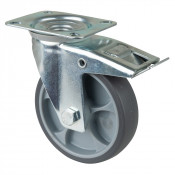 Roulette Manutention Avec blocage total Caoutchouc thermoplastique - Ø125mm 120kg