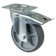 Roulette Manutention Avec blocage total Caoutchouc thermoplastique - Ø125mm 120kg