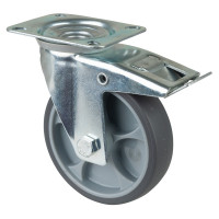 Roulette Manutention Avec blocage total Caoutchouc thermoplastique - Ø125mm 120kg Roulette Manutention Avec blocage total Caoutchouc thermoplastique - Ø125mm 120kg