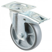 Roulette Manutention Avec blocage total Caoutchouc thermoplastique - Ø125mm 120kg