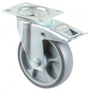 Roulette Manutention Avec blocage total Caoutchouc thermoplastique - Ø125mm 120kg