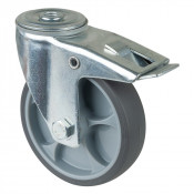 Roulette Manutention Avec blocage total Caoutchouc thermoplastique - Ø125mm 120kg