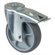 Roulette Manutention Avec blocage total Caoutchouc thermoplastique - Ø125mm 120kg