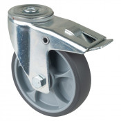 Roulette Manutention Avec blocage total Caoutchouc thermoplastique - Ø125mm 120kg