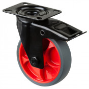 Roulette Manutention Avec blocage total Caoutchouc thermoplastique - Ø125mm 120kg