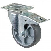 Roulette Manutention Avec blocage total Caoutchouc thermoplastique - Ø160mm 200kg