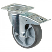Roulette Manutention Avec blocage total Caoutchouc thermoplastique - Ø160mm 200kg