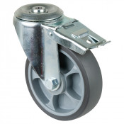 Roulette Manutention Avec blocage total Caoutchouc thermoplastique - Ø160mm 200kg