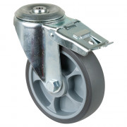 Roulette Manutention Avec blocage total Caoutchouc thermoplastique - Ø160mm 200kg