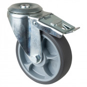 Roulette Manutention Avec blocage total Caoutchouc thermoplastique - Ø160mm 200kg