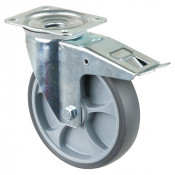 Roulette Manutention Avec blocage total Caoutchouc thermoplastique - Ø200mm 220kg