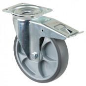 Roulette Manutention Avec blocage total Caoutchouc thermoplastique - Ø200mm 220kg