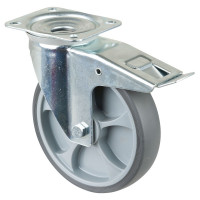 Roulette Manutention Avec blocage total Caoutchouc thermoplastique - Ø200mm 220kg