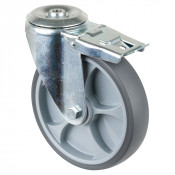 Roulette Manutention Avec blocage total Caoutchouc thermoplastique - Ø200mm 220kg