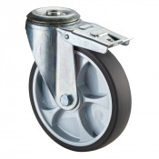 Roulette Manutention Avec blocage total Caoutchouc thermoplastique - Ø200mm 220kg