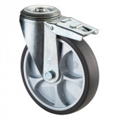 Roulette Manutention Avec blocage total Caoutchouc thermoplastique - Ø200mm 220kg