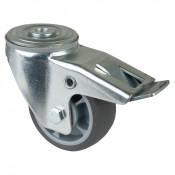 Roulette Manutention Avec blocage total Caoutchouc thermoplastique - Ø80mm 100kg
