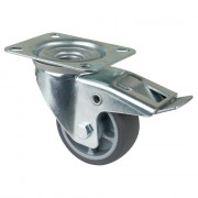 Roulette Manutention Avec blocage total Caoutchouc thermoplastique - Ø80mm 100kg - Platine