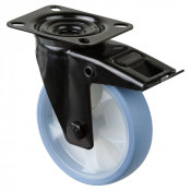 Roulette Manutention Avec blocage total Caoutchouc thermoplastique bleu clair - Ø125mm 120