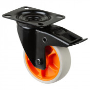 Roulette Manutention Avec blocage total Caoutchouc thermoplastique gris clair - Ø100mm 110
