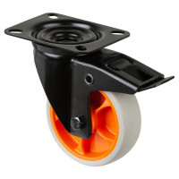 Roulette Manutention Avec blocage total Caoutchouc thermoplastique gris clair - Ø100mm 110