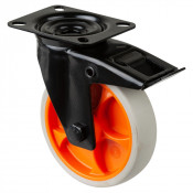 Roulette Manutention Avec blocage total Caoutchouc thermoplastique gris clair - Ø125mm 120