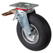 Roulette Manutention Avec blocage total Pneumatique, caoutchouc - Ø230mm 130kg - Platine