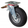 Roulette Manutention Avec blocage total Pneumatique, caoutchouc - Ø230mm 130kg - Platine