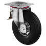 Roulette Manutention Avec blocage total Pneumatique, caoutchouc - Ø260mm 200kg - Platine