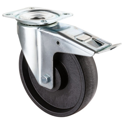 Roulette Manutention Avec blocage total Polyamide renforcé de fibres de verre, +280° - Ø20