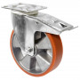 Roulette Manutention Avec blocage total Polyuréthane - Ø125mm 200kg - Fix. Platine