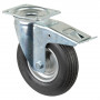 Roulette Manutention Avec blocage total Polyuréthane - Ø200mm 75kg - Fix. Platine