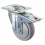 Roulette Manutention Avec blocage total Polyuréthane gris, +/- - Ø100mm 110kg - Platine