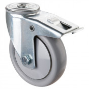 Roulette Manutention Avec blocage total Polyuréthane gris, +/- - Ø125mm 150kg