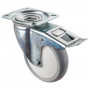 Roulette Manutention Avec blocage total Polyuréthane gris, +/- - Ø150mm 200kg - Platine