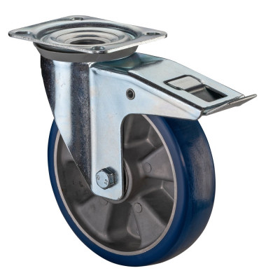 Roulette Manutention Avec blocage total Polyuréthane moulé Besothane - Ø200mm 300kg