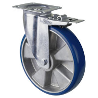 Roulette Manutention Avec blocage total Polyuréthane moulé Besothane - Ø250mm 350kg Roulette Manutention Avec blocage total Polyuréthane moulé Besothane - Ø250mm 350kg