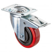 Roulette Manutention Avec blocage total Silicone, +250° - Ø100mm 100kg - Fix. Platine