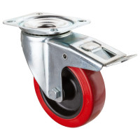 Roulette Manutention Avec blocage total Silicone, +250° - Ø150mm 160kg - Fix. Platine