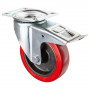 Roulette Manutention Avec blocage total Silicone, +250° - Ø160mm 180kg - Fix. Platine