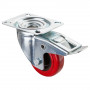 Roulette Manutention Avec blocage total Silicone, +250° - Ø80mm 80kg - Fix. Platine