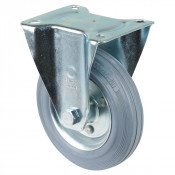 Roulette Manutention Fixe Caoutchouc gris - Ø125mm 100kg - Fix. Platine