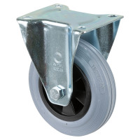 Roulette Manutention Fixe Caoutchouc gris - Ø160mm 135kg - Fix. Platine Roulette Manutention Fixe Caoutchouc gris - Ø160mm 135kg - Fix. Platine
