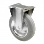 Roulette Manutention Fixe Caoutchouc gris - Ø200mm 205kg - Fix. Platine
