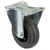 Roulette Manutention Fixe Caoutchouc noir - Ø100mm 70kg - Fix. Platine