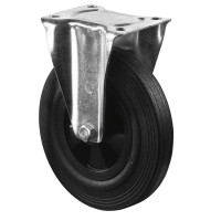 Roulette Manutention Fixe Caoutchouc noir - Ø125mm 100kg - Fix. Platine Roulette Manutention Fixe Caoutchouc noir - Ø125mm 100kg - Fix. Platine