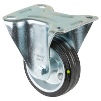 Roulette Manutention Fixe Caoutchouc noir, conductible d'électricité - Ø80mm 65kg Roulette Manutention Fixe Caoutchouc noir, conductible d'électricité - Ø80mm 65kg